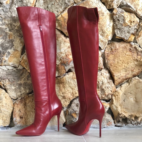 Christian Louboutin Red Heeled Boots 